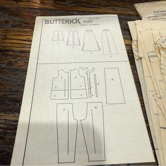 Butterick 5589 Sewing Pattern Fast & Easy 12 14 16 Skirt Pant Top Cute - Picture 9 of 9